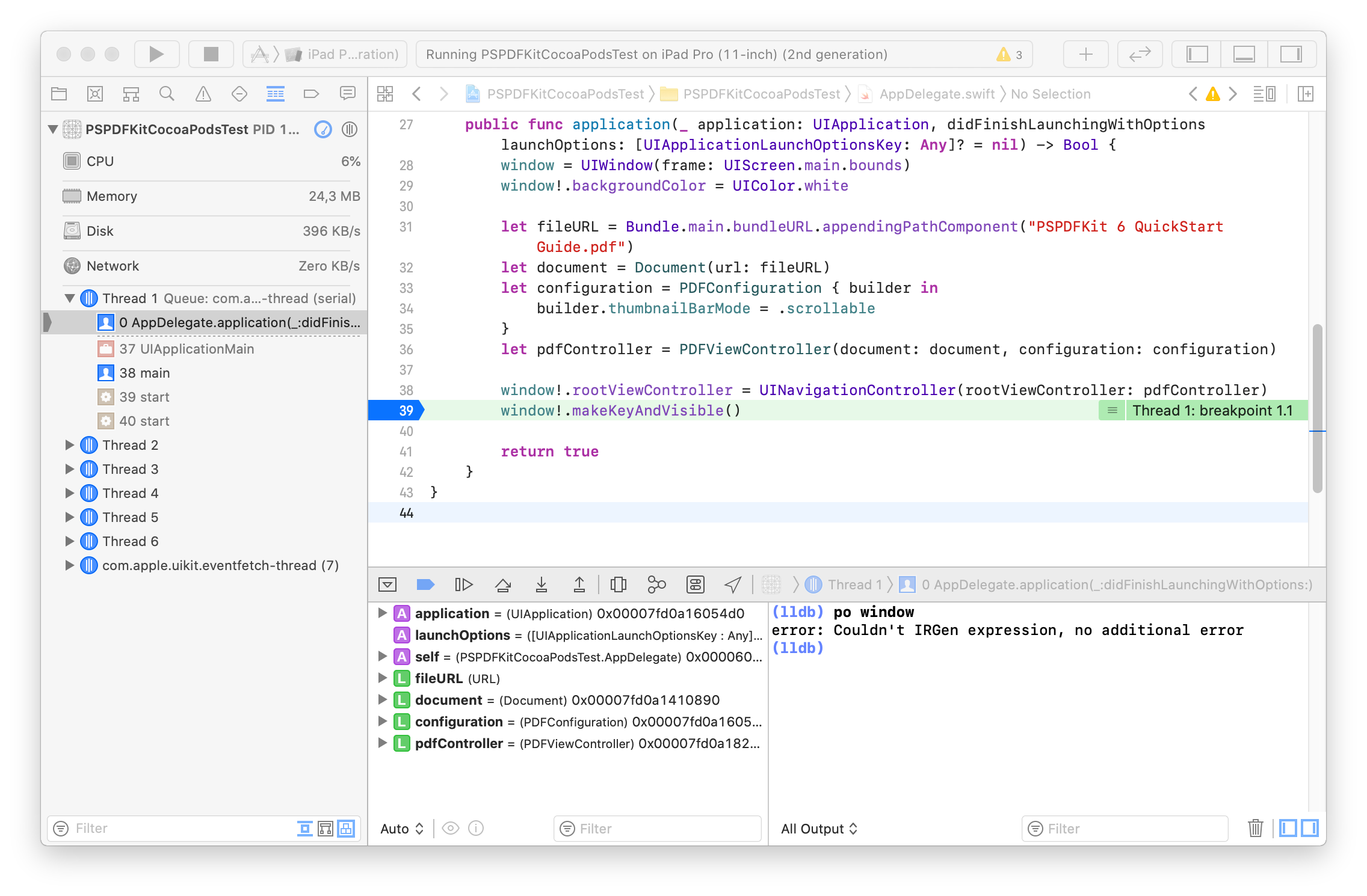 How to Fix LLDB: Couldn't IRGen Expression
