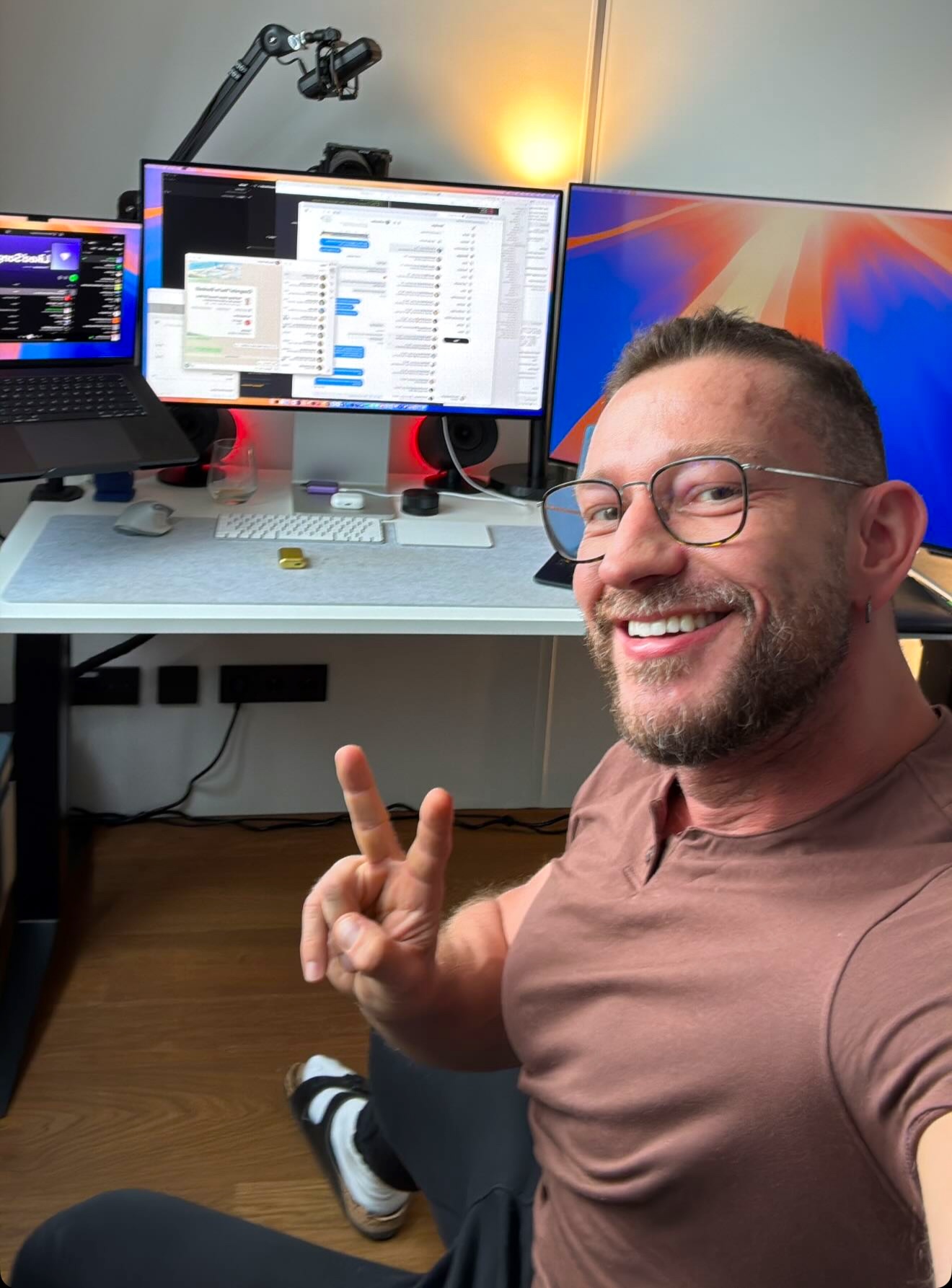 Peter in his office setup